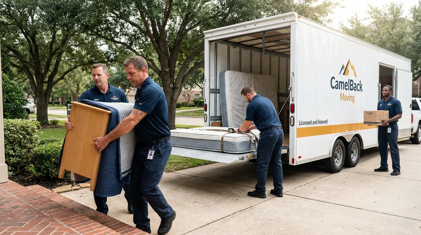 Crew loading residential truck for cross-state move from Stryker, OH